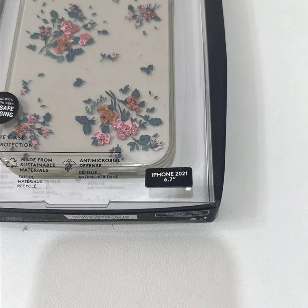 Coach Cream Floral Phone Case iPhone 2021 6.7 MagSafe Charging 10 Ft Drop Tested